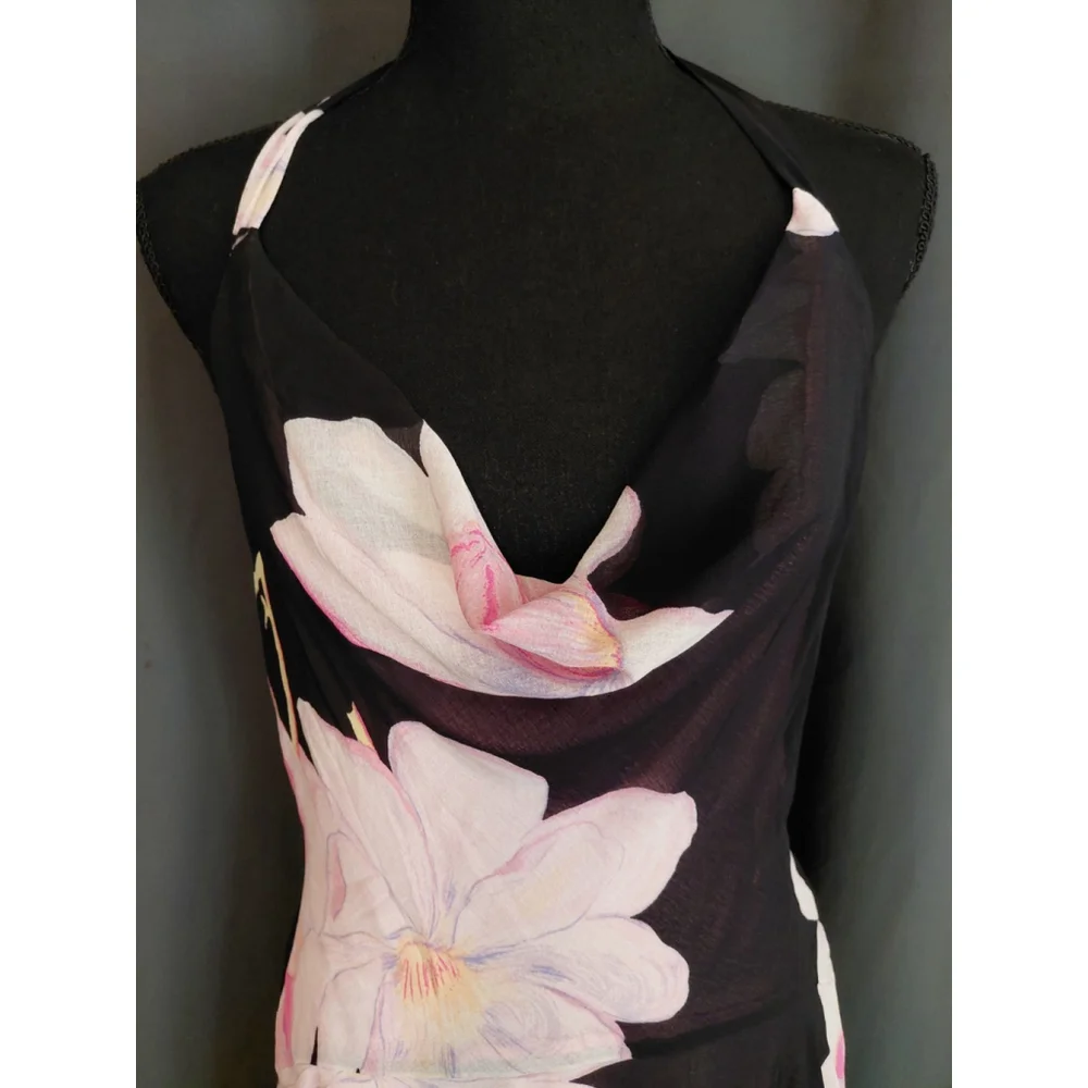 Kimchi Blue Urban Outfitters Camilla Cowl-Neck Halter Floral Boho Midi Dress NWT